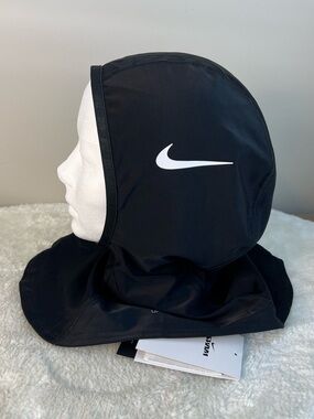 Nike Victory Black Athletic Swim Hijab with White Swoosh